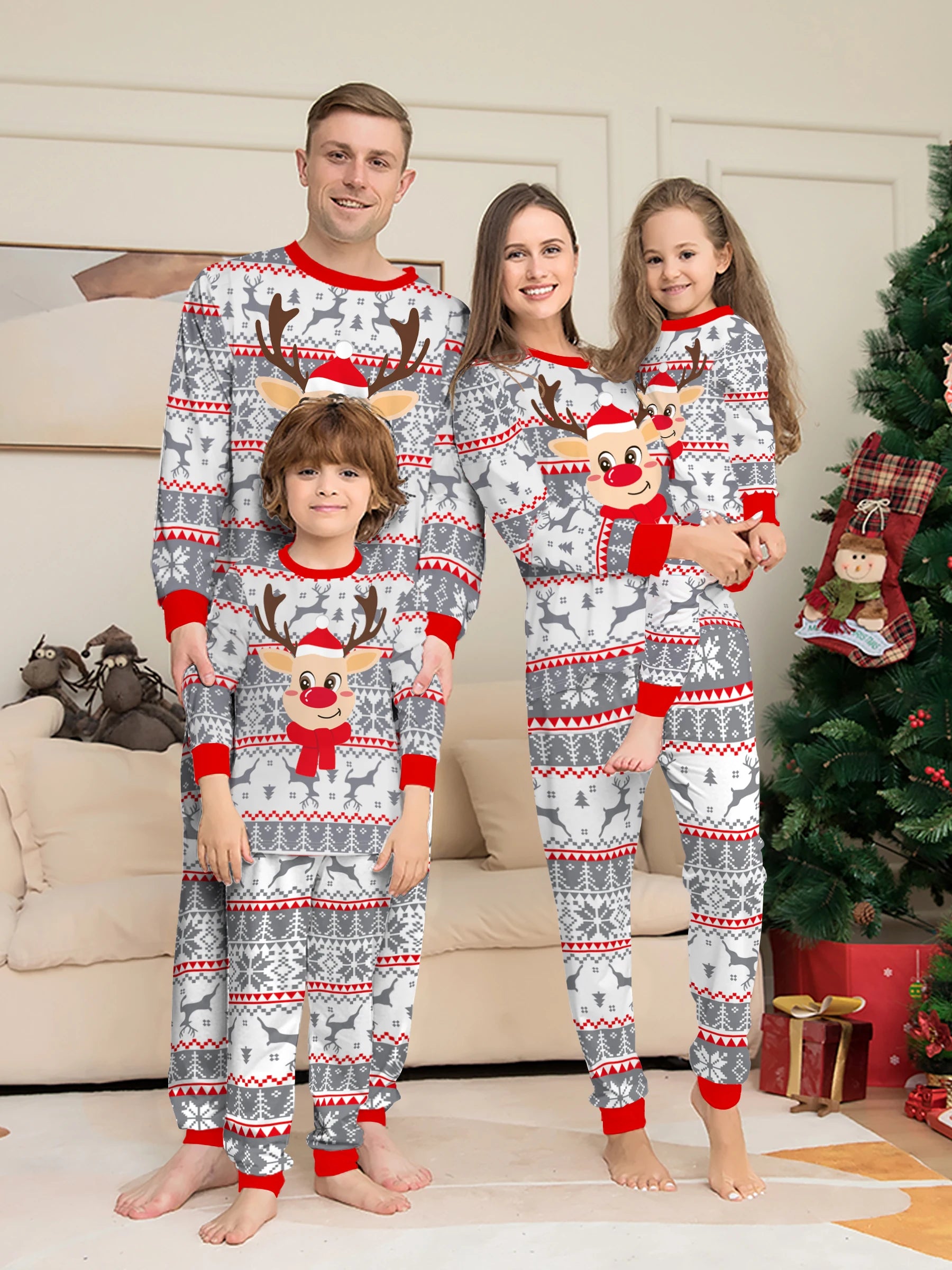 Family Matching Christmas Pajamas Set – Ugly Sweater Pattern Sleepwear