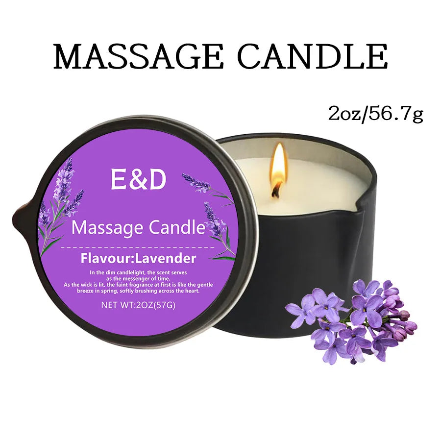 Massage Oil Candle – Aromatherapy Scented Candle for Stress Relief & Skin Care
