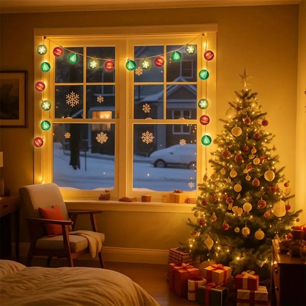 Multicolor Christmas Ball Ornament Lights – Festive LED Tree & Table Decoration