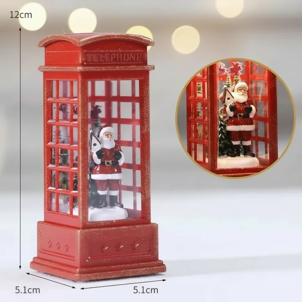 2025 Christmas Crystal Ball Ornament with LED Lights – Santa & Train Decoration