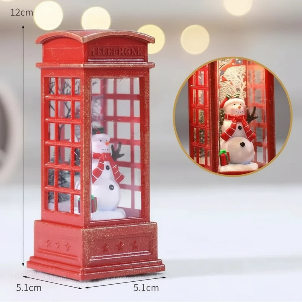 2025 Christmas Crystal Ball Ornament with LED Lights – Santa & Train Decoration