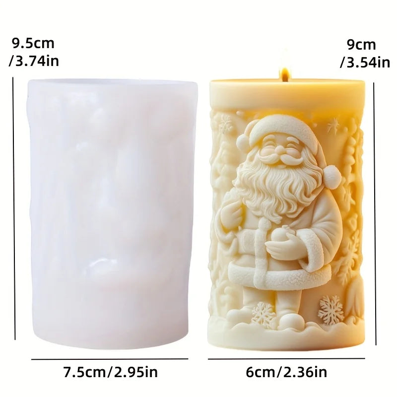 Christmas House Candle Mold – Santa Claus on Roof Silicone Mold