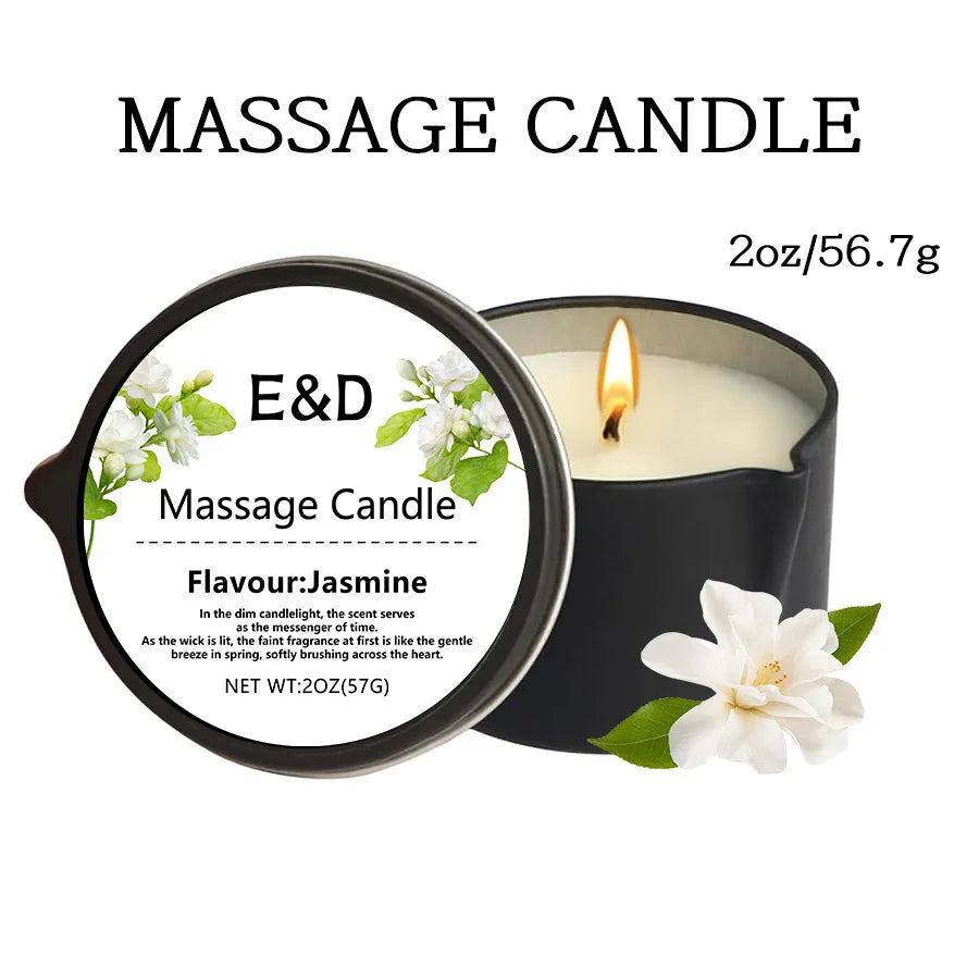 Massage Oil Candle – Aromatherapy Scented Candle for Stress Relief & Skin Care