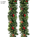 2.7M Pre-Lit Christmas Garland with Pinecones & Red Berries – Holiday Glow Decoration