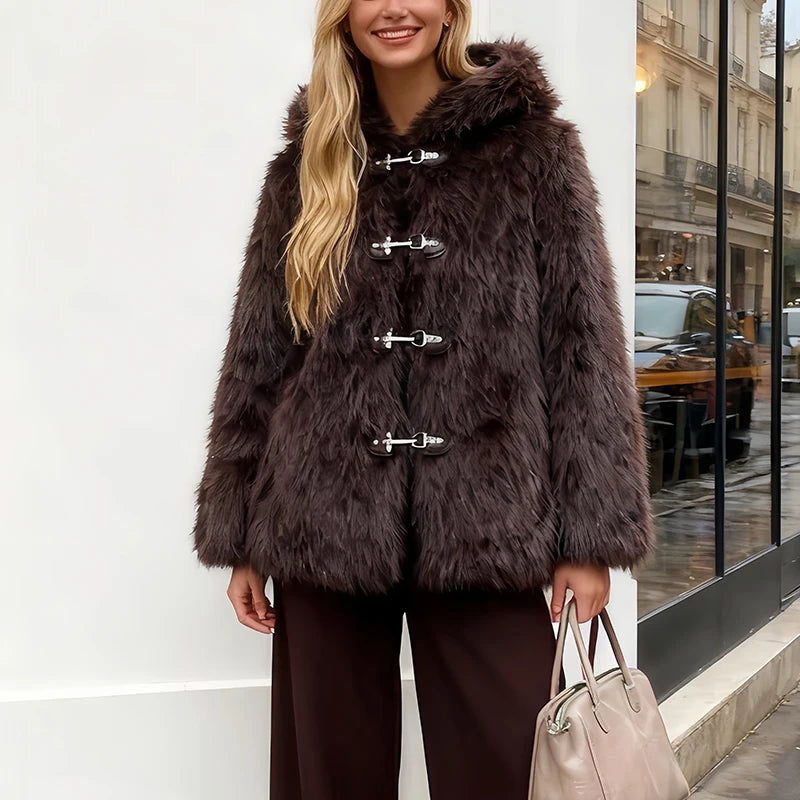 Womens Coat Jacket Faux Fur