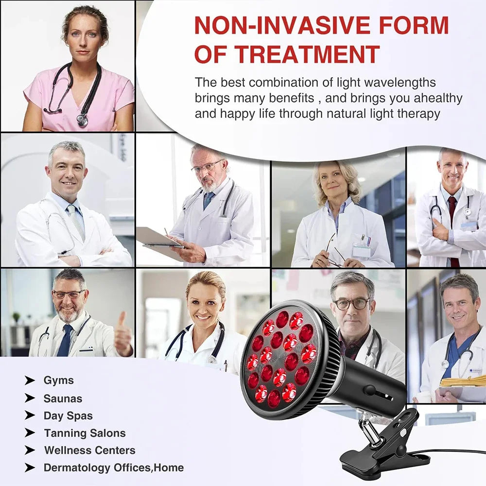 54W Red Light Therapy Lamp – 660nm & 850nm Infrared for Skin & Pain Relief