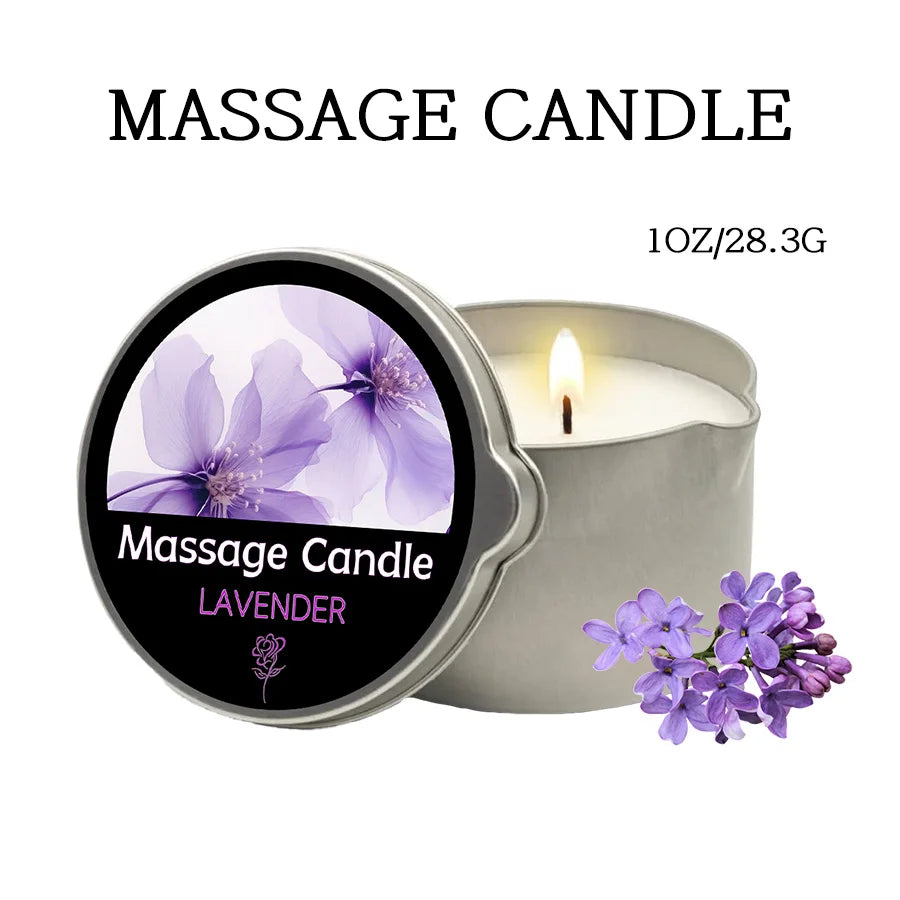 Sensual Massage Candle – 6 Essential Oil Scents | 1oz & 2oz with Pour Spout
