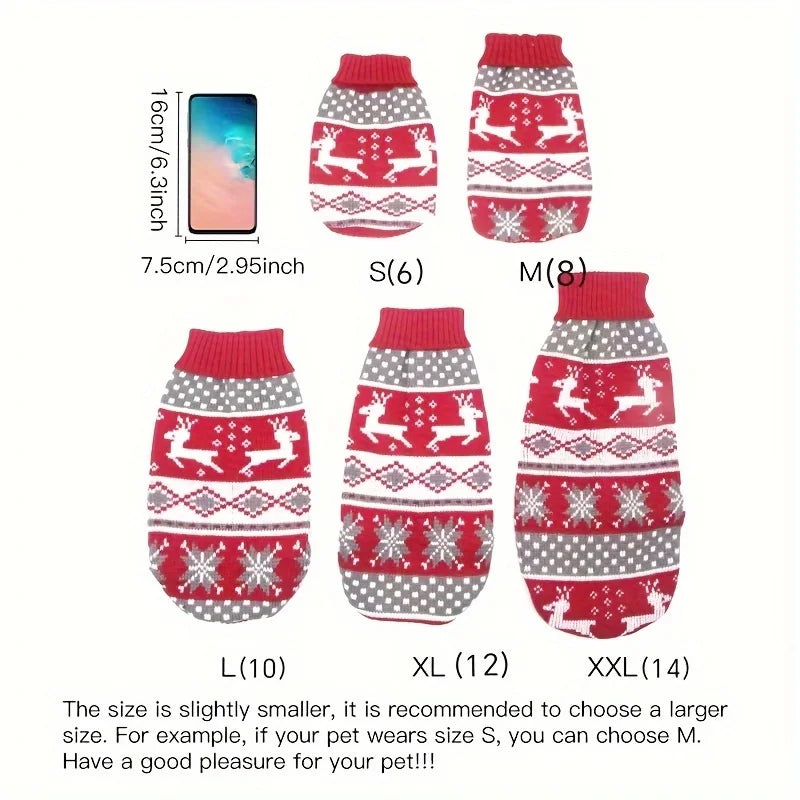 Christmas Pet Sweater for Dogs & Cats – Cozy Knit Holiday Outfit