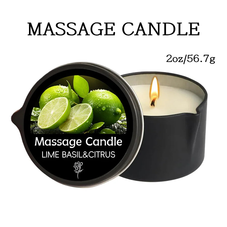 Massage Oil Candle – Aromatherapy Scented Candle for Stress Relief & Skin Care