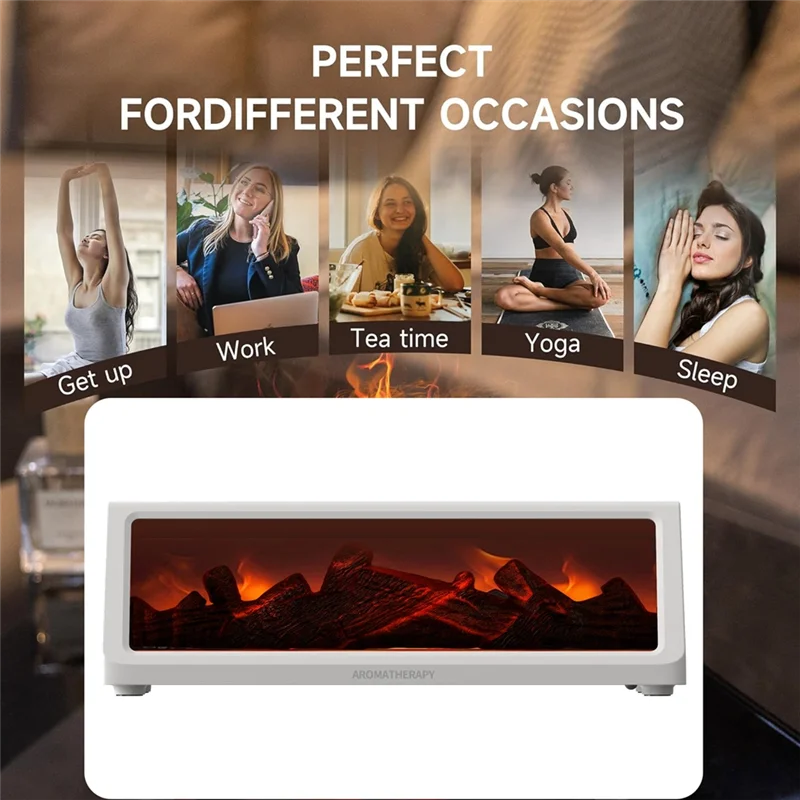 Fireplace Flame Humidifier & Aroma Diffuser – Simulated Wood Flame Design