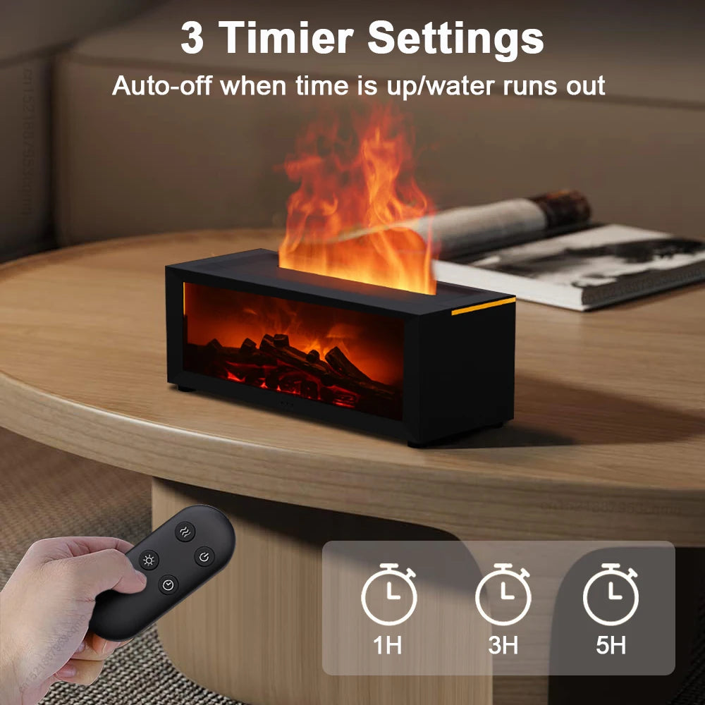 Flame Effect Aroma Humidifier with LED Light & Remote Control