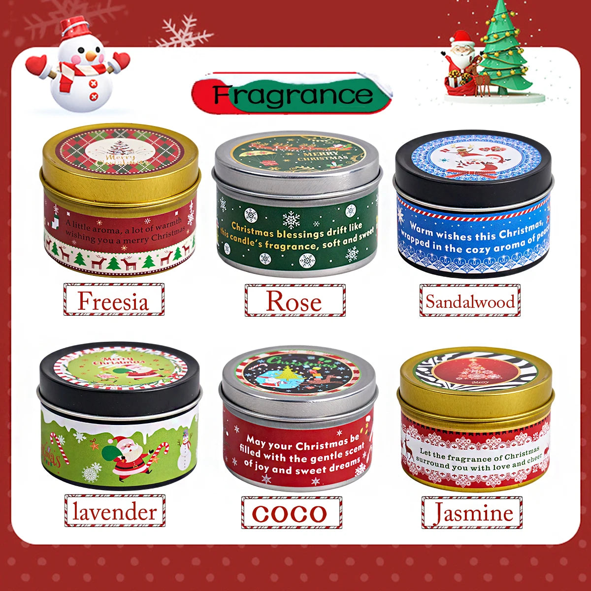 Christmas Scented Candle Gift Set – Aromatherapy Soy Wax with Dried Flowers