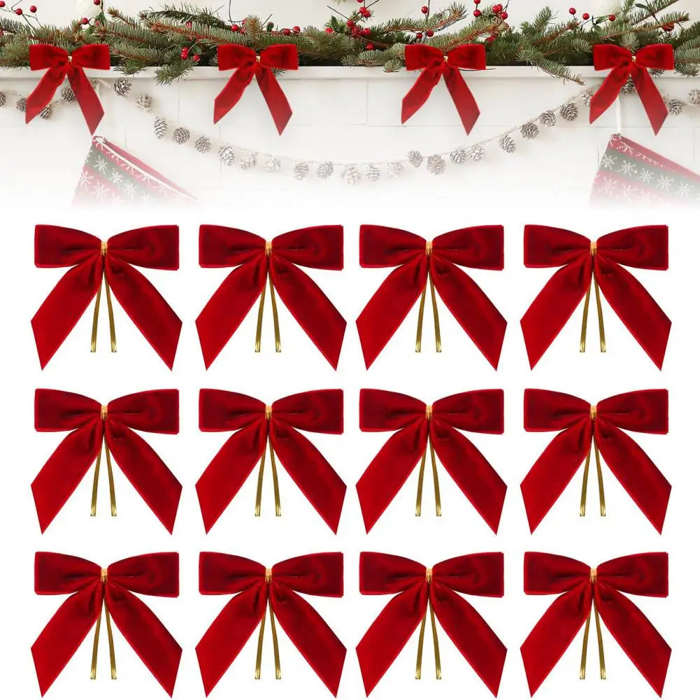 Christmas Bowknot Decoration – Exquisite Velvet Holiday Bows for DIY & Gifts