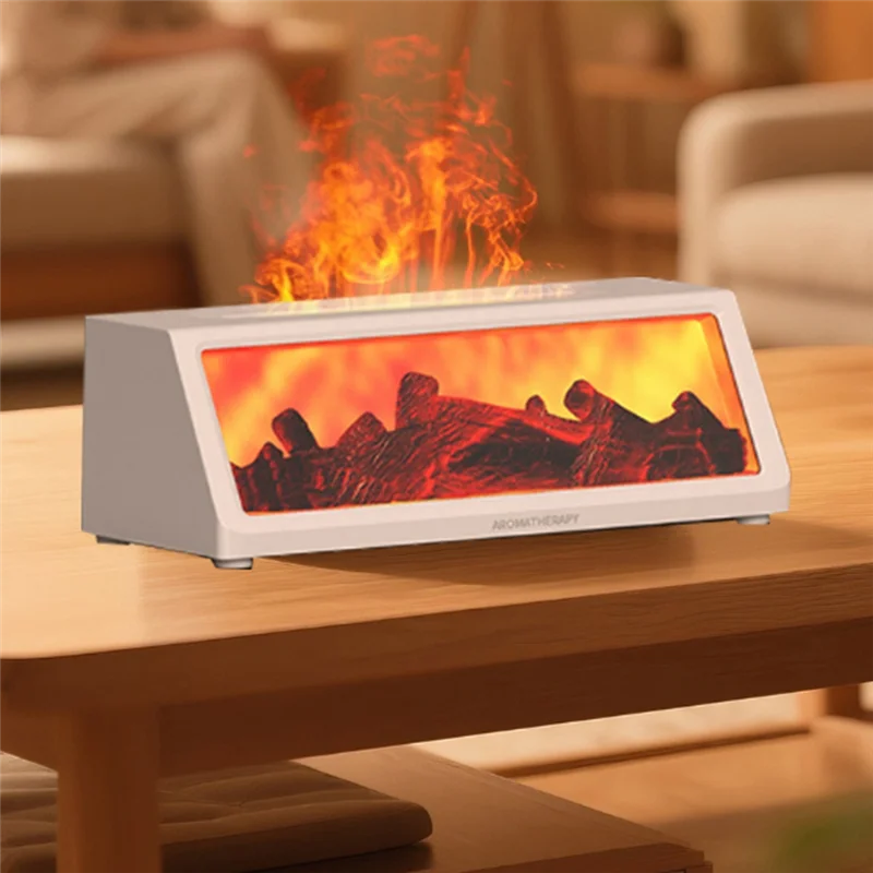 Fireplace Flame Humidifier & Aroma Diffuser – Simulated Wood Flame Design