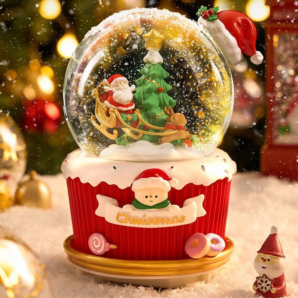 Christmas Snow Globe with 7-Color Lights & Music – Santa Musical Resin Decoration