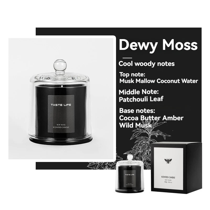 Premium Soy Wax Scented Candle with Glass Cloche – Smokeless Aromatherapy Candle for Home & Spa