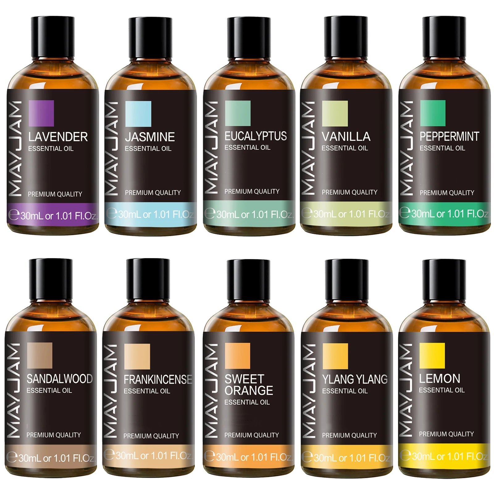 MAYJAM 30ml Aromatherapy Essential Oil – Lavender, Vanilla, Jasmine, Eucalyptus, Peppermint