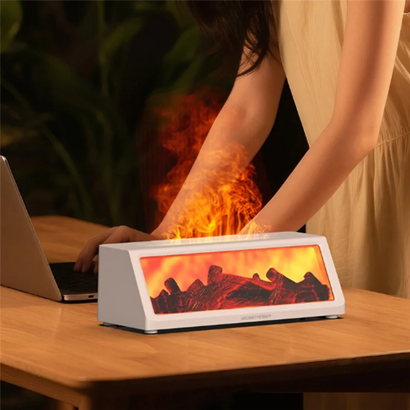Fireplace Flame Humidifier & Aroma Diffuser – Simulated Wood Flame Design