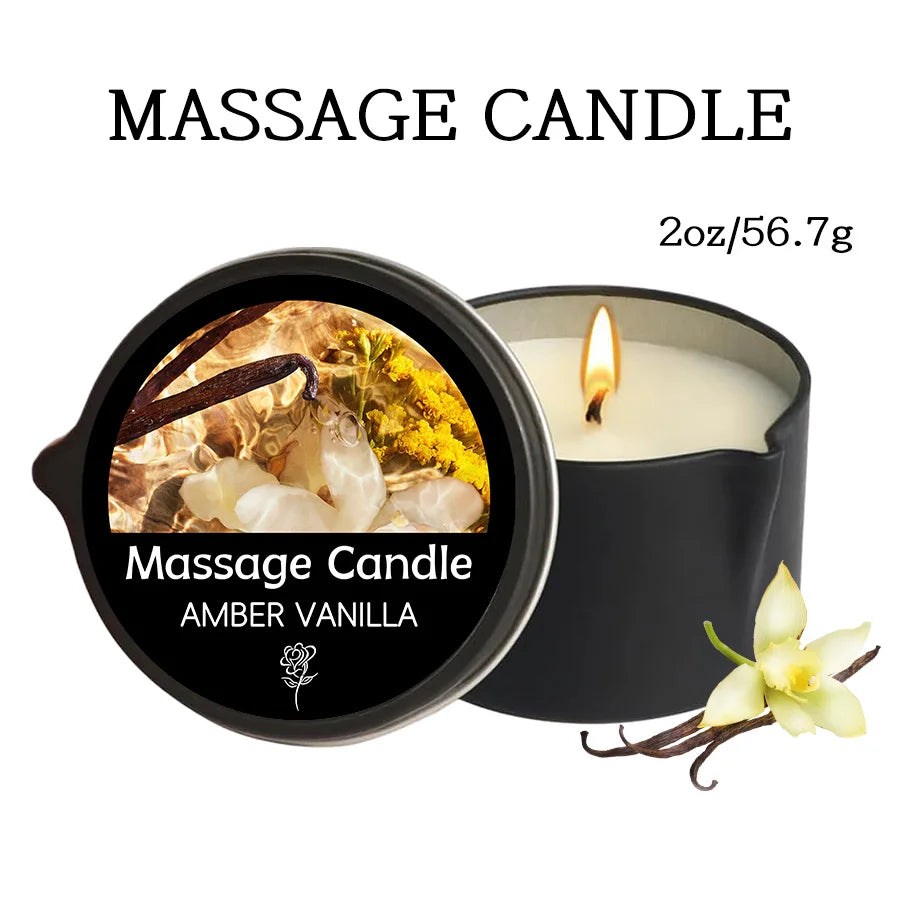 Massage Oil Candle – Aromatherapy Scented Candle for Stress Relief & Skin Care