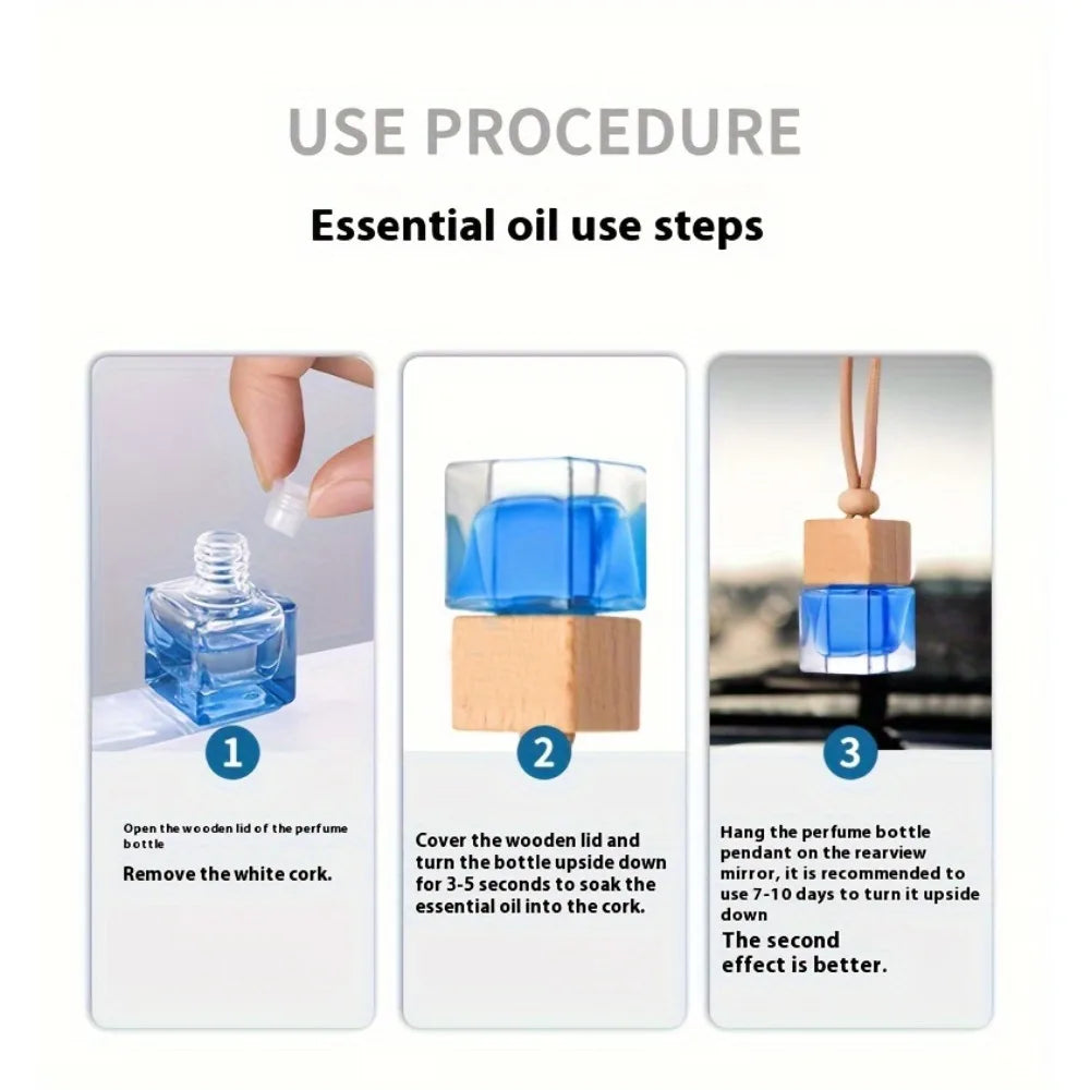 Car Perfume Pendant with Essential Oil – Universal Car Air Freshener Decoration
