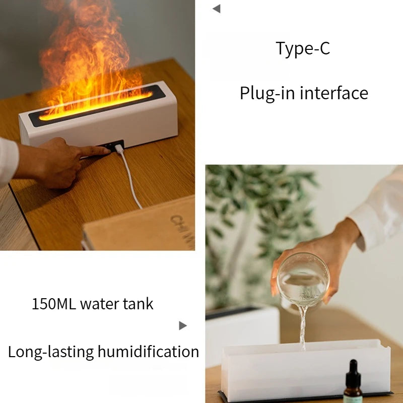 Wireless Flame Light Aroma Humidifier – 150ml Car & Home Diffuser