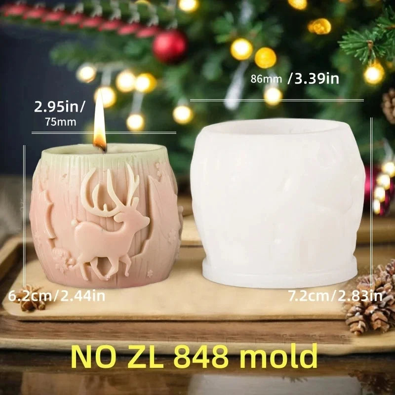 Christmas House Candle Mold – Santa Claus on Roof Silicone Mold