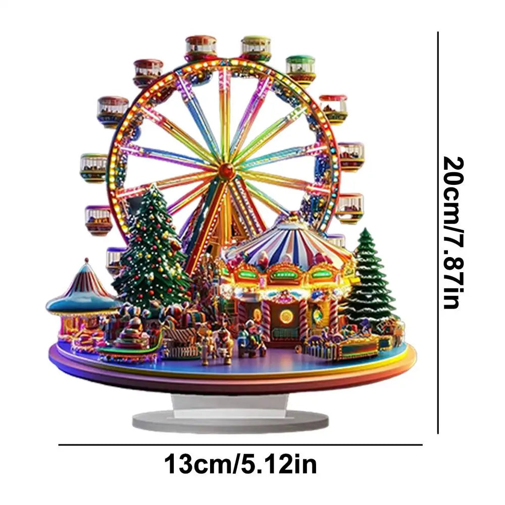 Christmas Village Ferris Wheel – 2D Acrylic Holiday Ornament