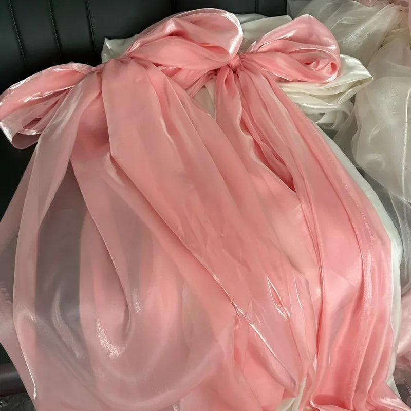 Large Christmas Tree Lace Bow – Satin Bowknot Ornament for DIY Decor