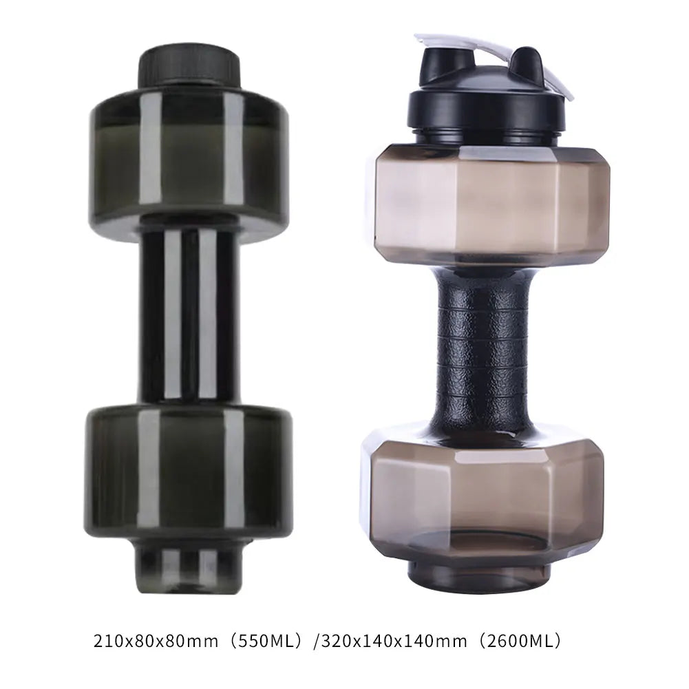 550ml & 2600ml Pet Dumbbell-Shaped Water Bottle – Outdoor Fitness & Gym Training Accessory
