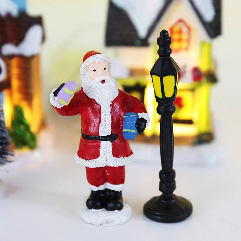LED Resin Christmas Village Ornament Set – Holiday Figurines