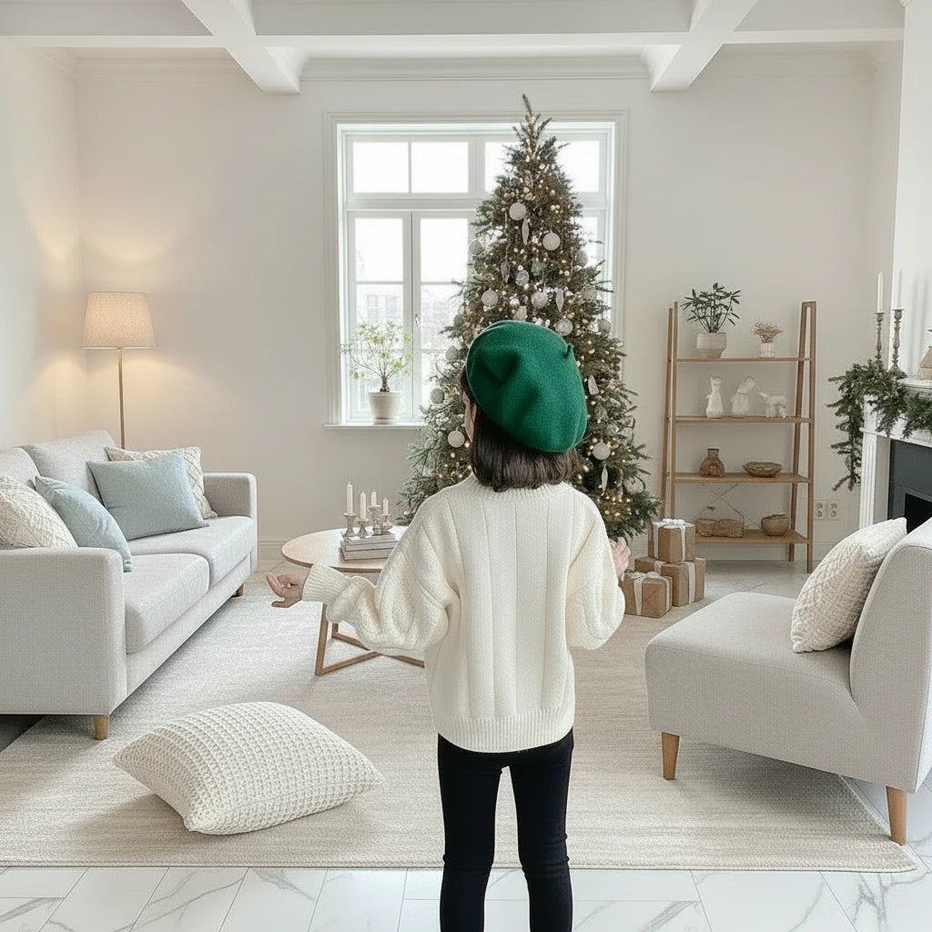 Christmas Cartoon Sweater for Girls – Warm Knit Pullover (2–8 Years)