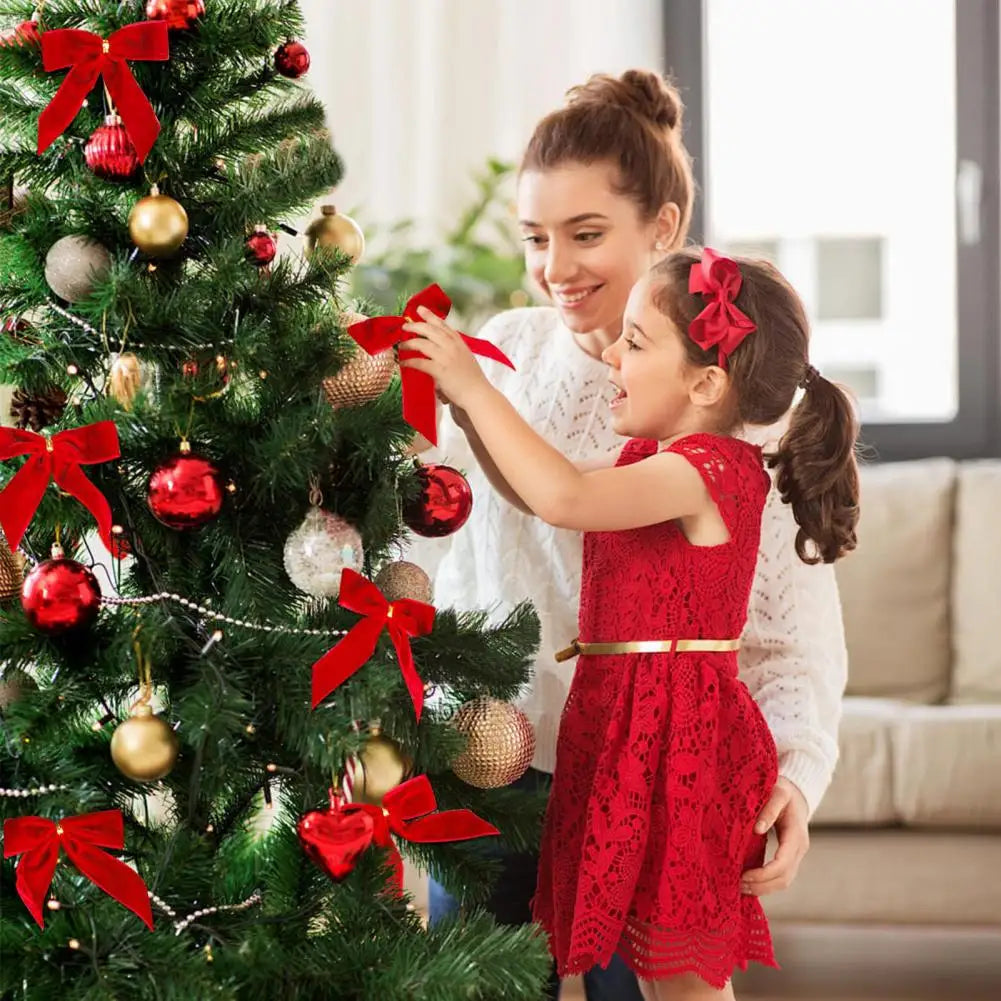 Christmas Bowknot Decoration – Exquisite Velvet Holiday Bows for DIY & Gifts