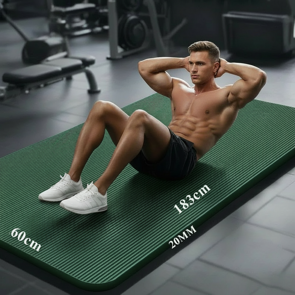 20mm Thick Anti-Slip Yoga Mat – Fitness & Pilates Exercise Mat, 183x60cm