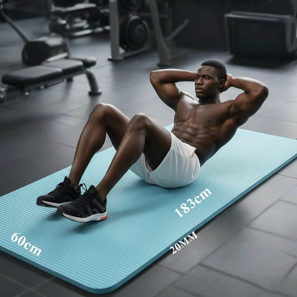 20mm Thick Anti-Slip Yoga Mat – Fitness & Pilates Exercise Mat, 183x60cm