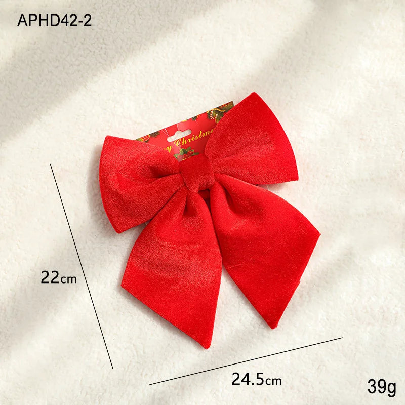 Christmas Bow Decoration – Velvet Red Bow Knot Baubles