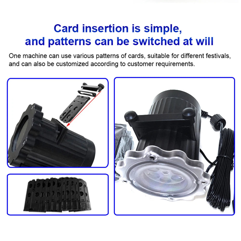 LED Christmas Snowflake Laser Projector Lights – Rotating Xmas Party Stage & Garden Decor