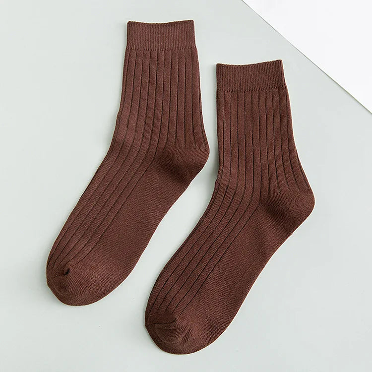 Men's Cotton Warm Socks – Black & White Winter Socks (EU 39–44)