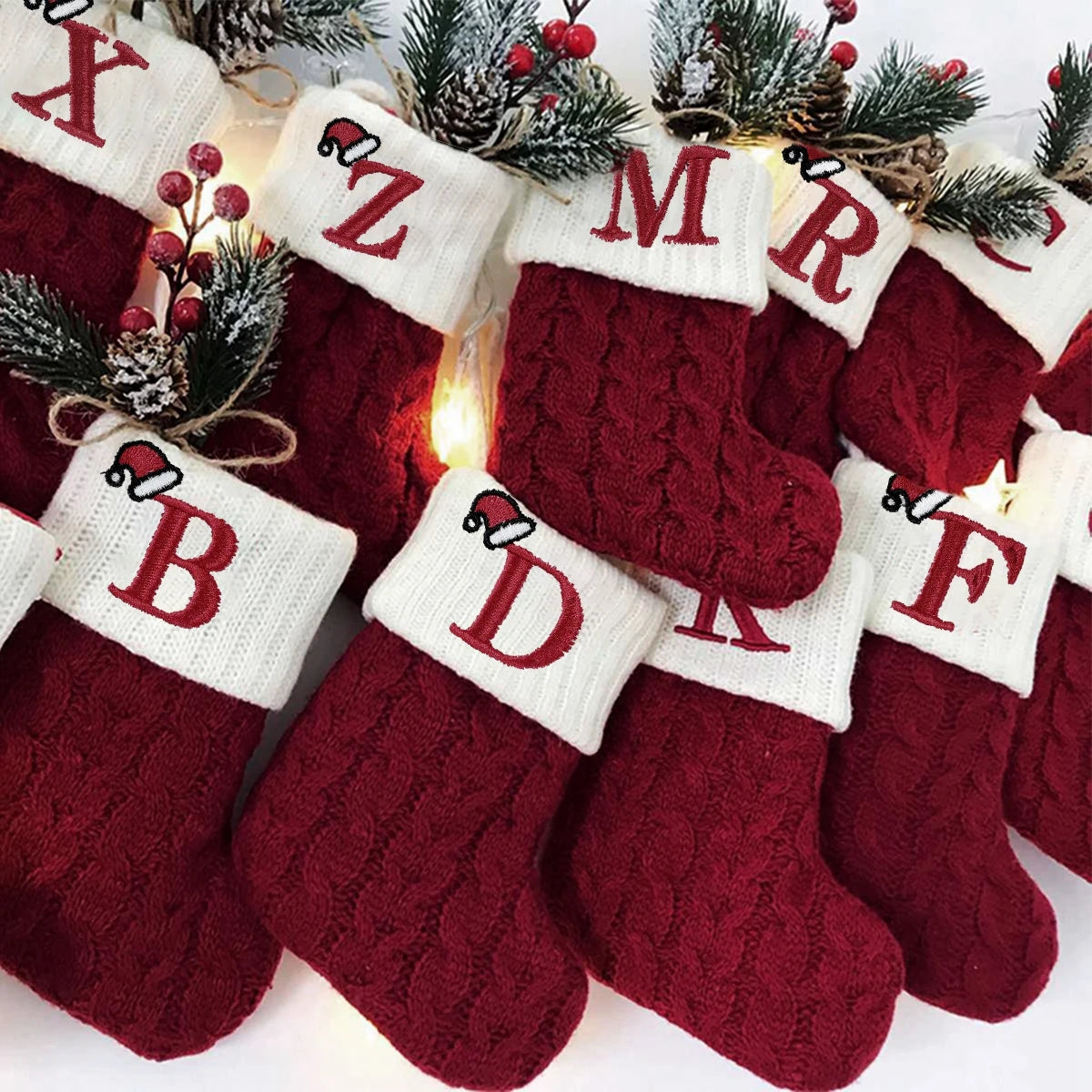 Christmas Alphabet Knit Stockings – Tree Ornaments & Holiday Decor