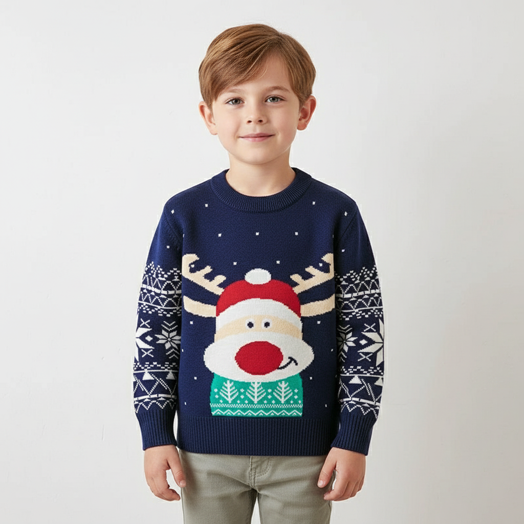 Cozy Kids Christmas Sweater – Warm Knitted Pullover for Boys & Girls
