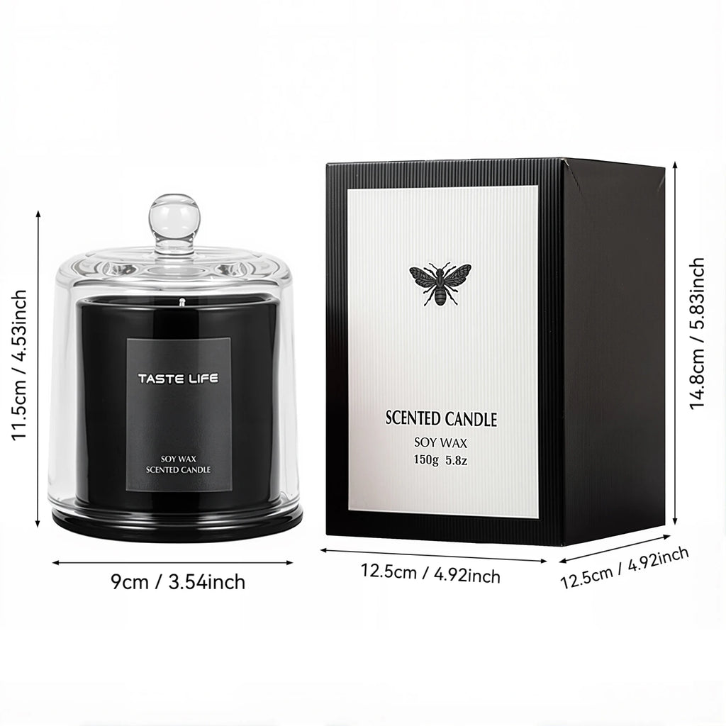 Premium Soy Wax Scented Candle with Glass Cloche – Smokeless Aromatherapy Candle for Home & Spa