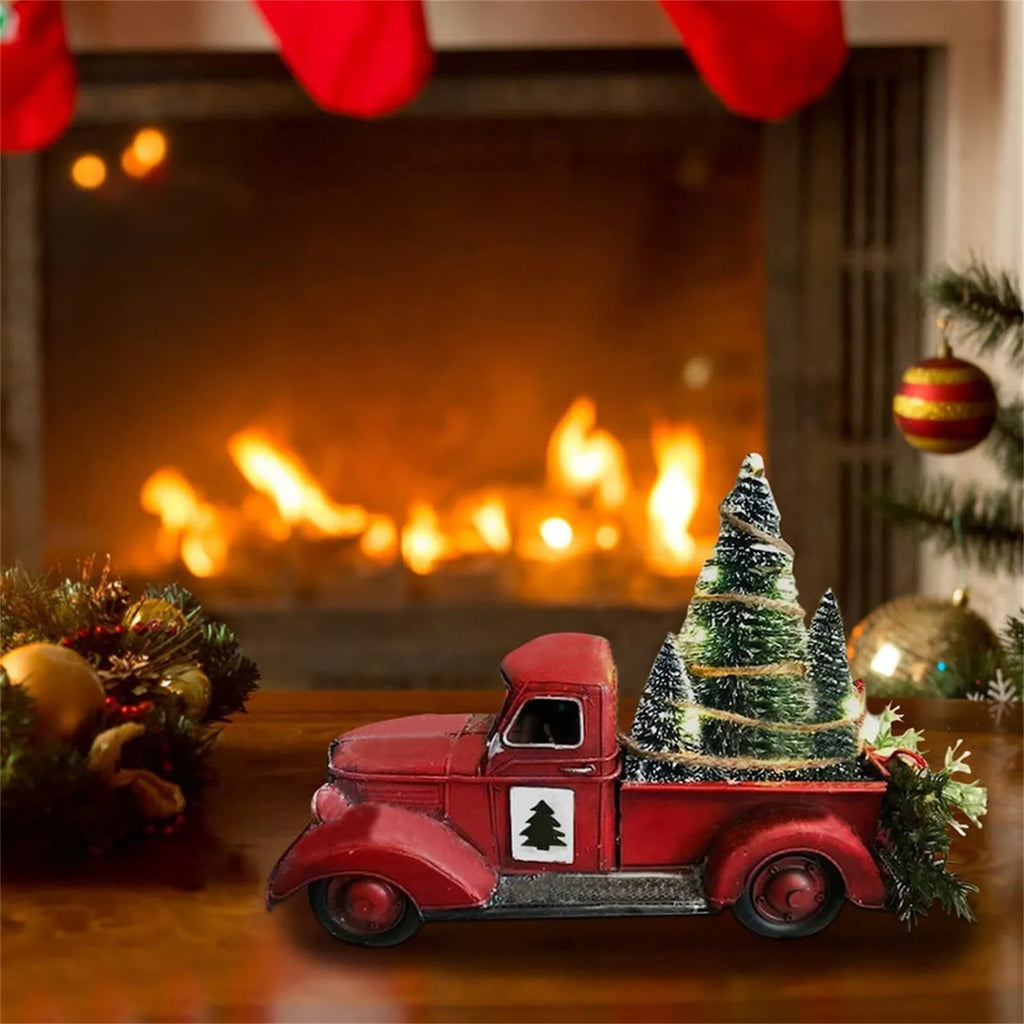 Red Truck Christmas Ornament – Rustic Resin Tree Decoration