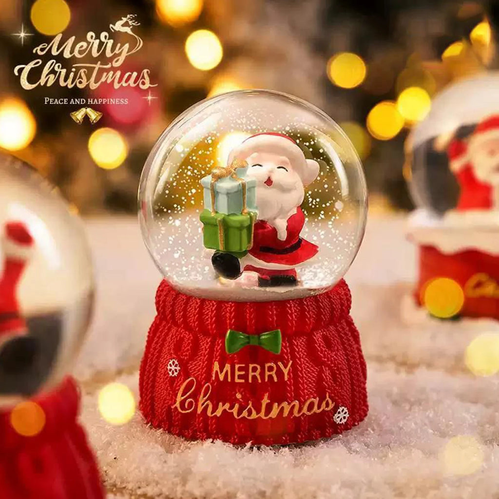 Christmas Snow Globe with 7-Color Lights & Music – Santa Musical Resin Decoration