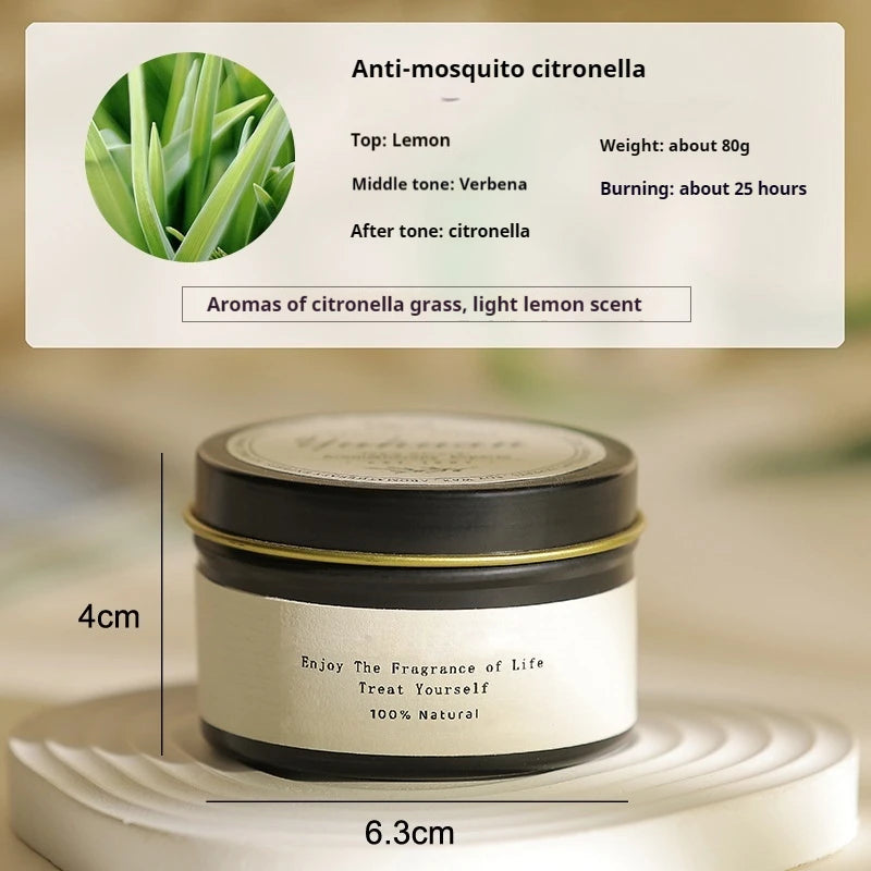 Black Tin Can Scented Candle with Wooden Wick – Classic Aromatic Home Decor