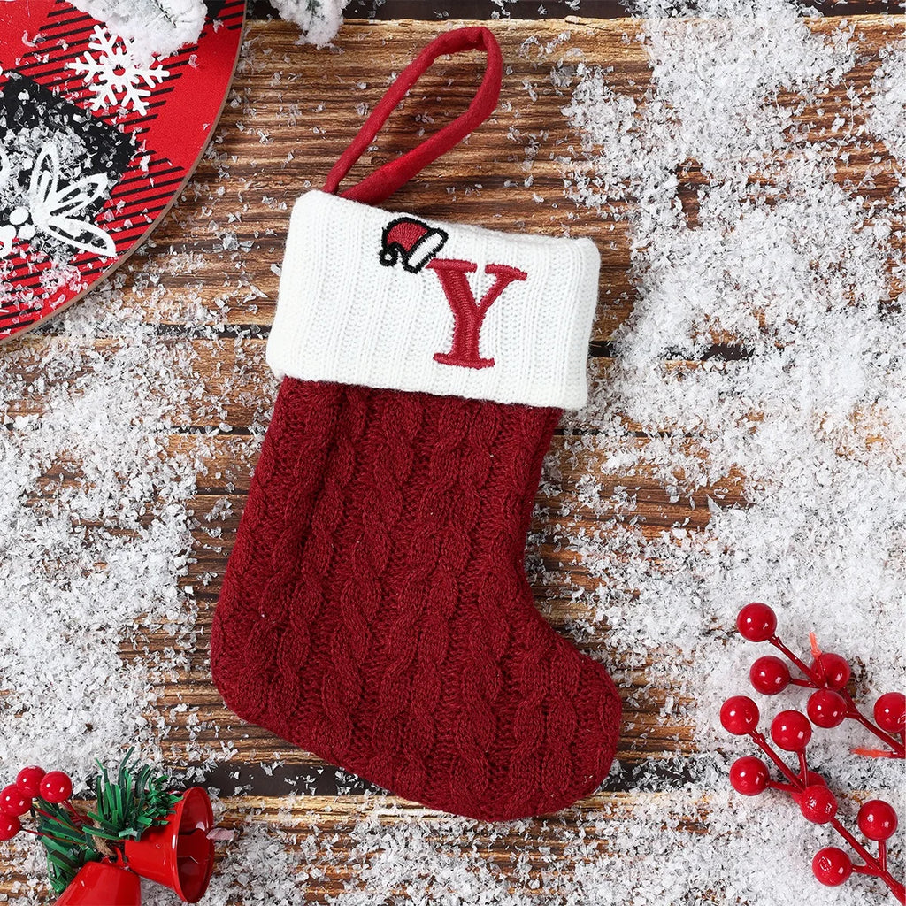 Christmas Alphabet Knit Stockings – Tree Ornaments & Holiday Decor