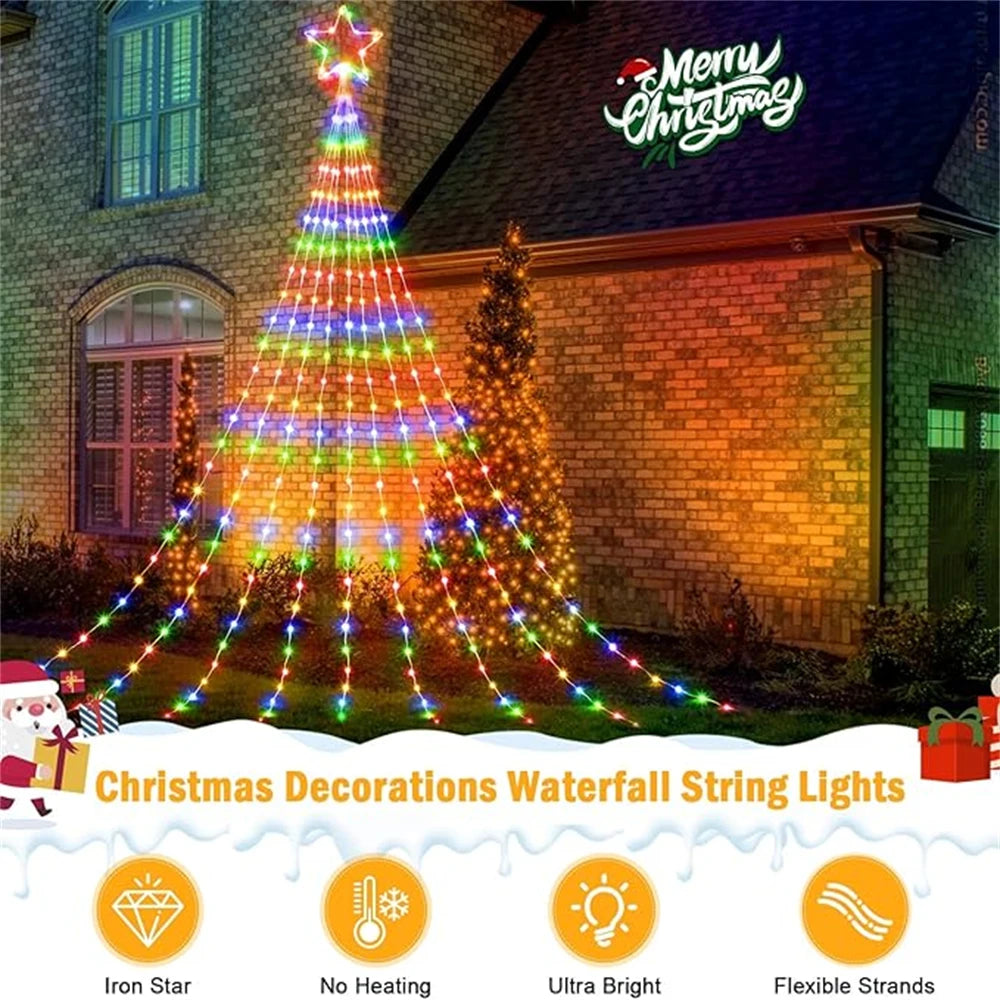 Waterproof LED Christmas Tree Lights – 8-Mode USB Fairy String for Indoor & Outdoor Decor