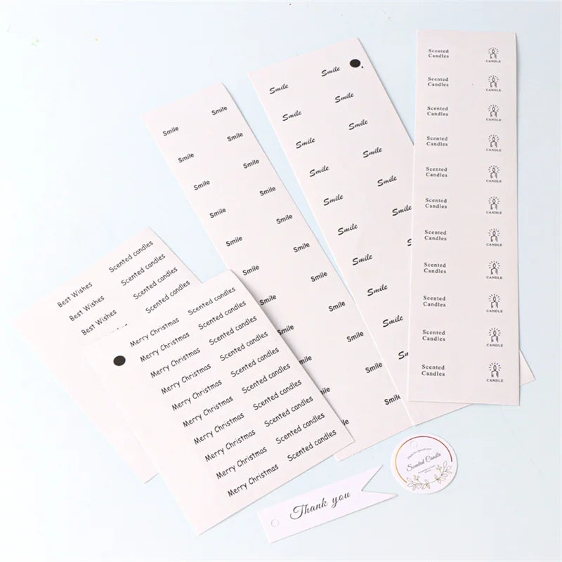 Self-Adhesive Candle Packaging Labels – Gift Box & Warning Seal Stickers