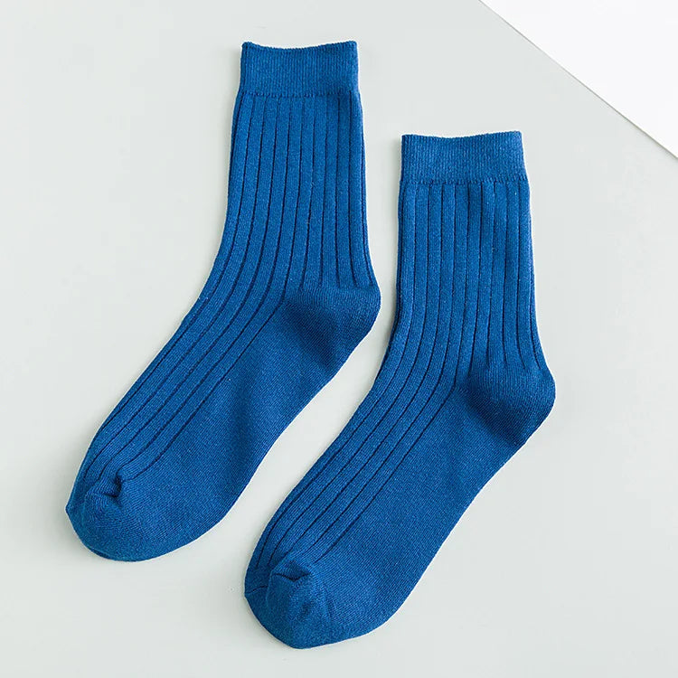 Men's Cotton Warm Socks – Black & White Winter Socks (EU 39–44)