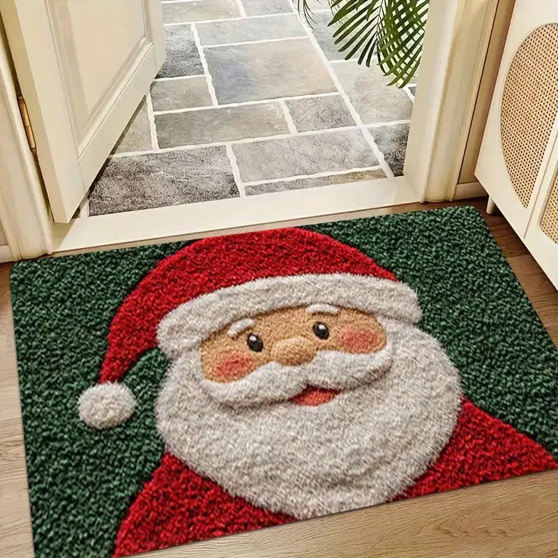 Red Santa Claus Christmas Doormat – Indoor & Outdoor Holiday Carpet