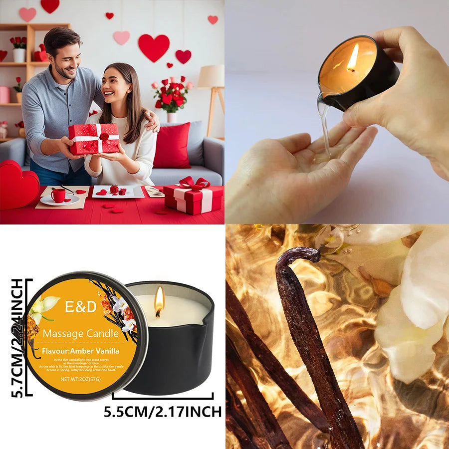 Luxury Aromatherapy Massage Oil Candle – Stress Relief & Skin Moisturizing