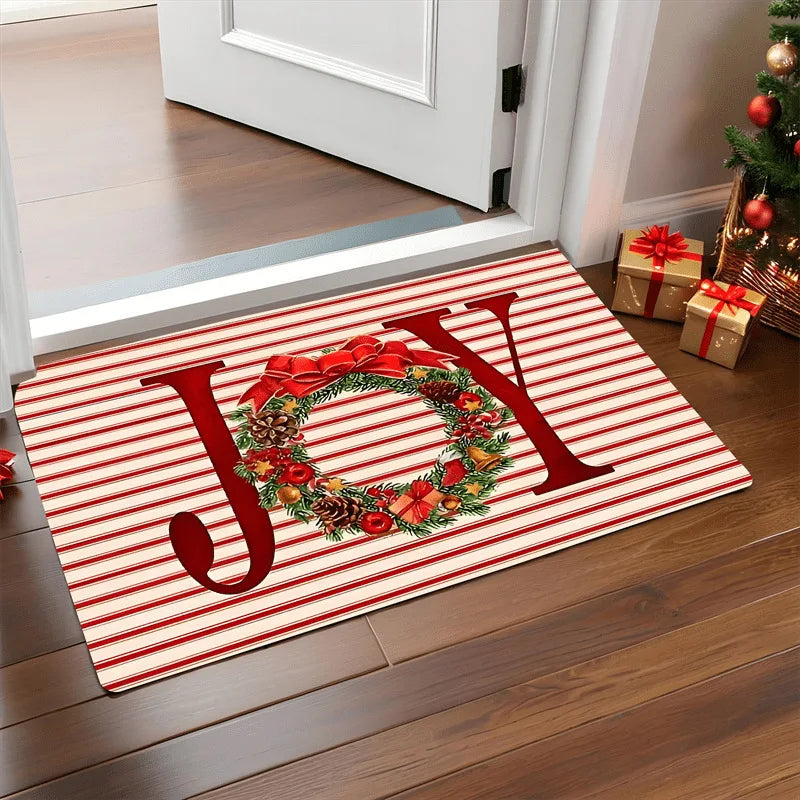 Red Santa Claus Christmas Doormat – Indoor & Outdoor Holiday Carpet